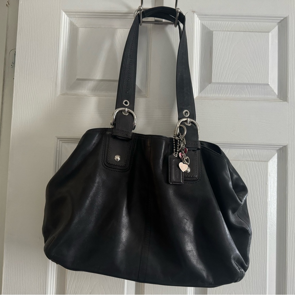 Coach Black Shoulder Bag with keychain